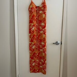 Tropical Red Maxi Dress